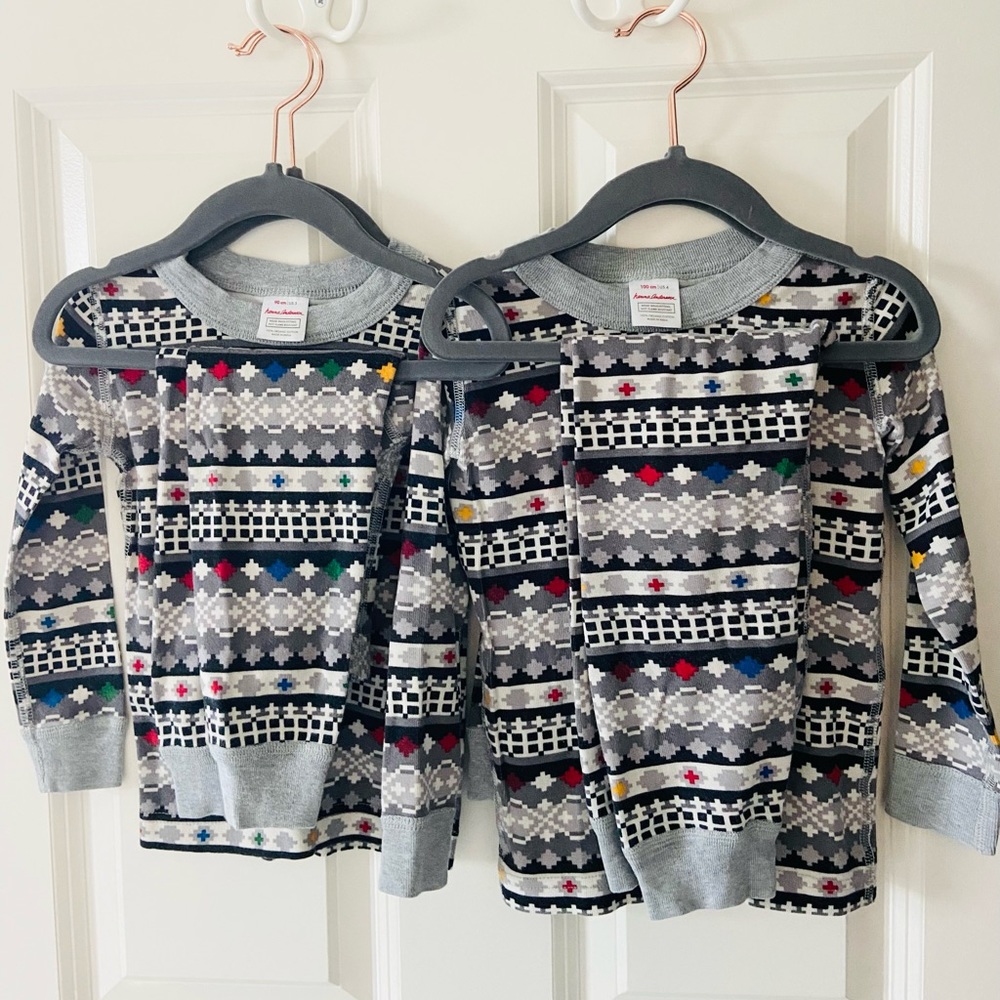 Hanna Andersson Long John PJ set in organic cotton - Size 3T & 4T